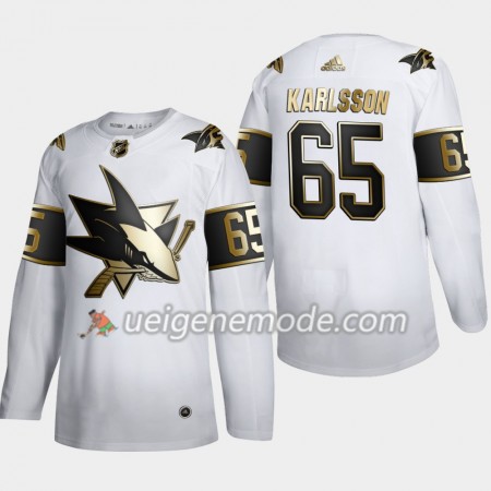 Herren Eishockey San Jose Sharks Trikot Erik Karlsson 65 Adidas 2019-2020 Golden Edition Weiß Authentic